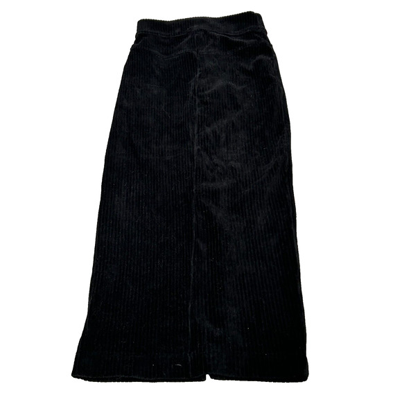 Free People Women's Black Ribbed Velvet Back Slit Maxi Skirt Whimsigoth Small - Picture 2 of 8